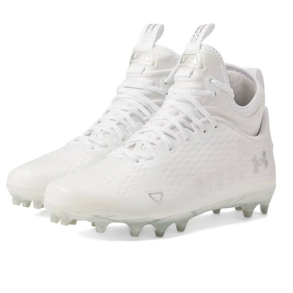 NEW $130 Under Armour Spotlight Lux MC 2.0 Football Cleats In White/White/Metal main image 5